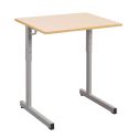 Photo : Table scolaire réglable en hauteur individuelle Gris - RAL 9006 - Plateau mélaminé et chant polypropylène
