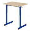 Table scolaire individuelle réglable en hauteur mélaminé - bleu ral 5002