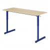Table scolaire biplace réglable plateau mélaminé - bleu ral 5002