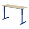 Table scolaire biplace réglable plateau stratifié polyuréthane - bleu ral 5002