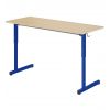 Table scolaire biplace réglable plateau stratifié alaise bois - bleu ral 5002
