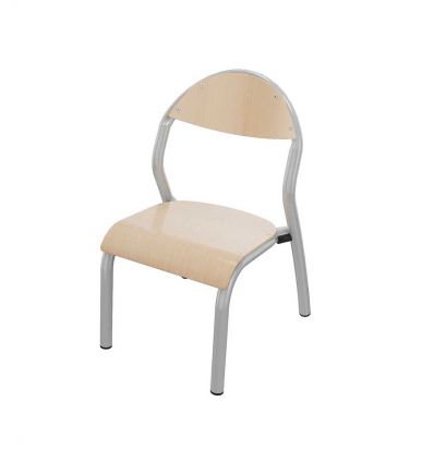 Chaise maternelle T1 grise pour élèves de 3 à 4 ans