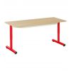 Table maternelle réglable en hauteur duo - panneau mélaminé - sans tiroir - rouge ral 3000
