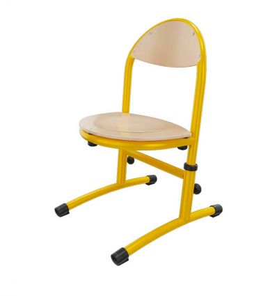 Chaise école maternelle réglable en hauteur jaune