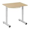 Photo : Table maternelle réglable en hauteur Gris - RAL 9006 - Plateau mélaminé 19 mm et chant polypropylène - Simple - 60 x 50 cm - Sans
