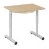 Table maternelle réglable 60 x 50 mm - panneau mélaminé - sans tiroir - gris ral 9006