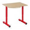 Table maternelle réglable en hauteur 60 x 50 mm - panneau mélaminé - sans tiroir - rouge ral 3000