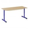 Table maternelle réglable double - panneau mélaminé - sans tiroir - bleu ral 5002