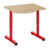 	Table maternelle réglable en hauteur 60 x 50 mm - panneau stratifié - sans tiroir - rouge ral 3000