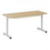Table maternelle réglable 120 x 50 mm - panneau stratifié - sans tiroir - gris ral 9006