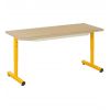Table maternelle réglable 2 places panneau stratifié - sans tiroir - jaune ral 1003