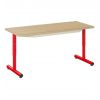 Table maternelle réglable en hauteur duo - panneau stratifié - sans tiroir - rouge ral 3000