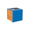 Jardinière urbaine cube acier/bois chêne bleu