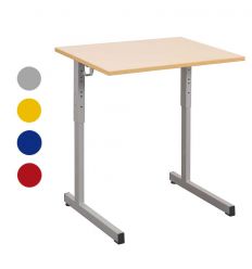 Table scolaire individuelle réglable couleurs piètement