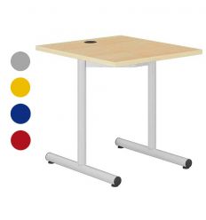 Table scolaire informatique avec différentes couleurs de piètement