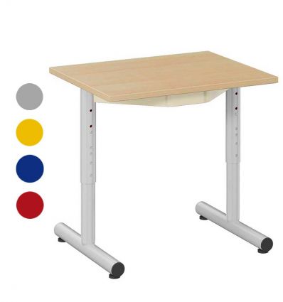 Table maternelle réglable en hauteur - couleurs piètement
