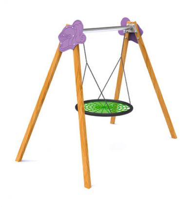 Portique Balançoire Nid d'oiseau avec panneaux Chevalier