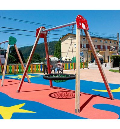 Mise en situation Portique Balançoire Nid d'oiseau Aires de jeux