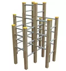 Structure à grimper bois et acier galvanisé 3 à 12 ans