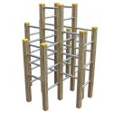 Photo : Structure à grimper bois et acier galvanisé 3 à 12 ans À sceller