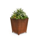 Photo : Jardinière urbaine en acier corten L. 500 x l. 500 x H. 500 mm