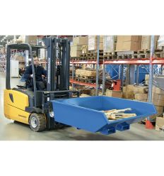 Benne surbaissée pour chariot élévateur avec basculement auto