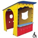 Photo : Cabane aire de jeux en polyethylene et acier Théâtre Bleu