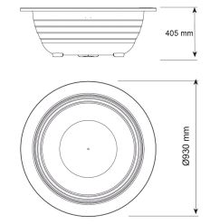 Dimensions Jardinière urbaine en acier Ø 930 x H. 405 mm