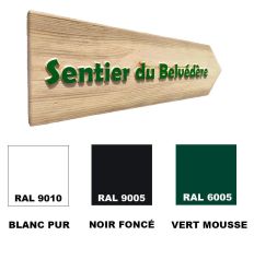 Flèche signalétique bois couleurs