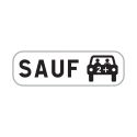 Photo : M6k2 - Panonceau "Sauf covoiturage" 350 x 150 mm (1 rail au dos) - Classe 1 (T1)