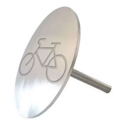 Clou de chaussée avec logo Vélo en inox