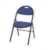 Chaise pliante de réunion en tissu bleu