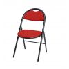 Chaise pliante de réunion en tissu rouge
