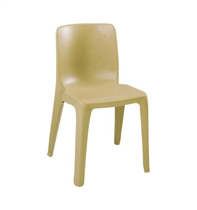 Chaise de collectivité empilable d'extérieur / intérieur beige
