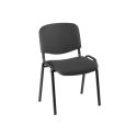 Photo : Chaise de réunion avec option accoudoirs et tablette Noir - Tissu - Époxy noir - Sans