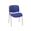 Chaise de réunion pied chromé bleu