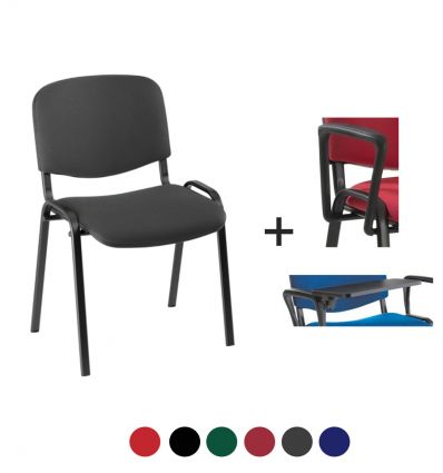 Chaise empilable Atelier acier noir avec assise bois