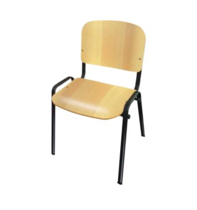 Chaise de collectivité en bois pied époxy noir