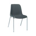 Photo : Chaise coque de collectivité empilable Chromé - Anthracite RAL 7015