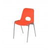 Chaise de collectivité fixe ajourée saumon