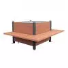 Banc jardinière Carré en Bois et Acier 3 bancs