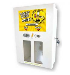 Cendrier mural inox avec sticker jaune A5