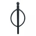 Photo : Poteau attache vélo potelet ovale en acier Gris anthracite RAL 7016 - Tête boule - Hauteur 130 cm - À sceller