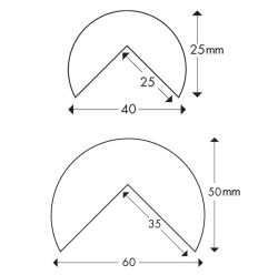 Dimensions de la mousse de protection antichoc profilé arrondi