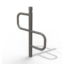 Photo : Poteau attache vélo pommeaux décoratifs Gris anthracite RAL 7016 - 1 gorge - À sceller