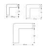 Dimensions des profilés de protection en forme de L