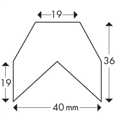 Dimensions du profilé de protection de type AA