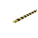 Photo : Mousse de protection anti choc murale profil arrondi Jaune / Noir - 1 mètre - Type C - l 40 mm x Ep. 30 mm