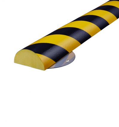 Mousse anti choc profil arrondi pour surface murale avec fixation en acier à visser