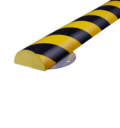 Mousse anti choc profil arrondi pour surface murale avec fixation en acier à visser